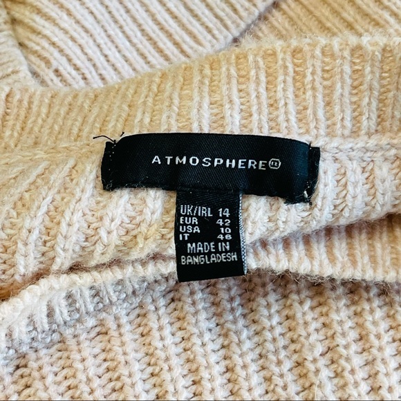 ATMOSPHERE neutral pullover knit Sweater long sleeve PALE PINK casual wear 10 - Picture 7 of 10